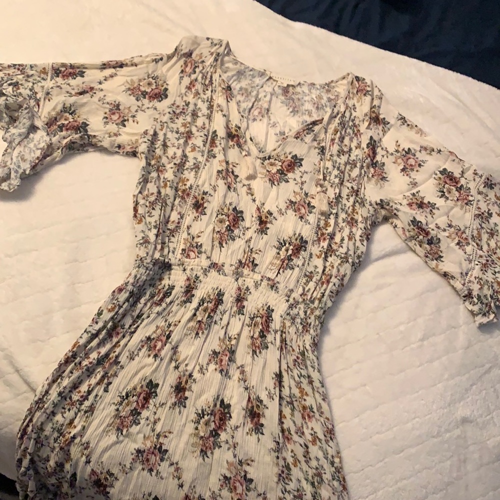 Love stitch floral mini dress